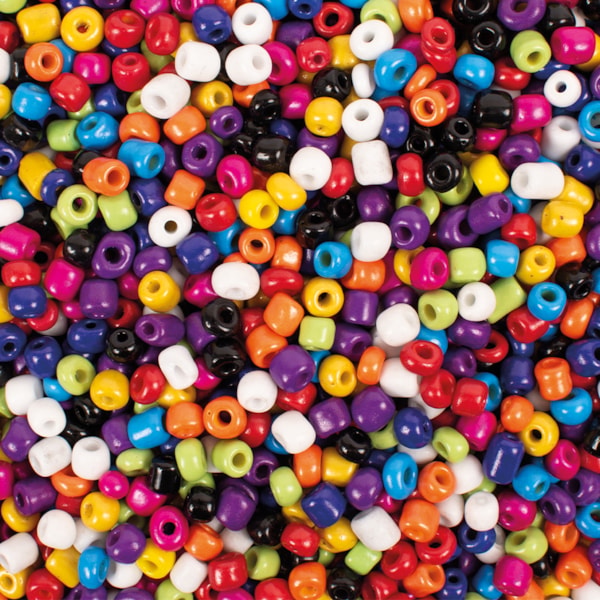 Glaspärlor basfärger Ø  6 mm, 500 g.