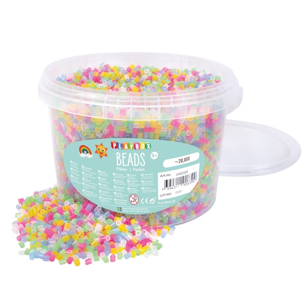 Ironing beads 20.000 pcs in bucket transparent