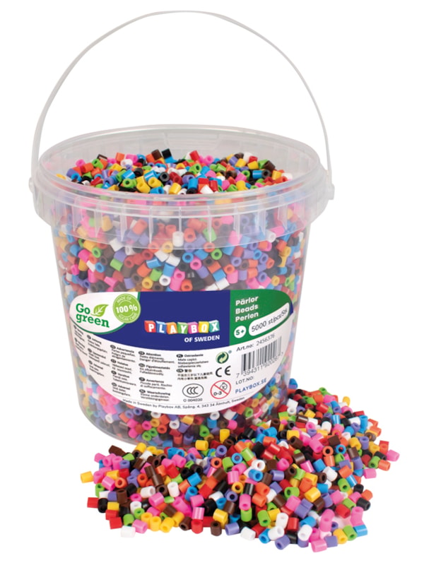 Ironing beads 5000 pcs Go green 10-colour mix in bucket