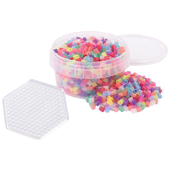 Rörpärlor glitter 1000 st, i burk med platta