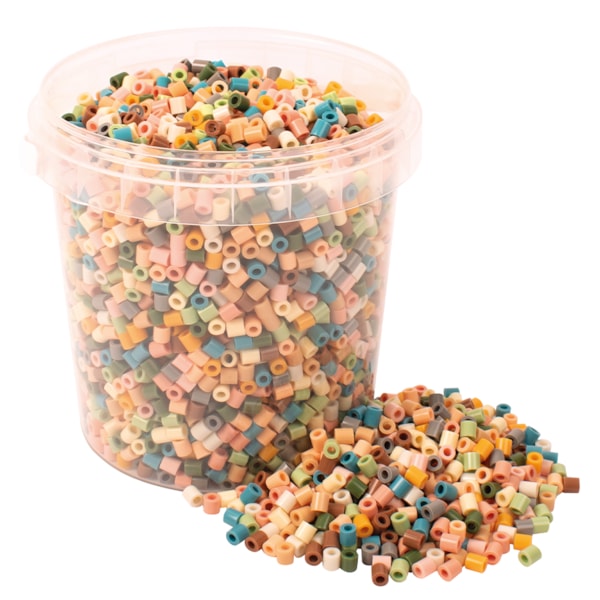 Rörpärlor i hink 5000 st dov pastellmix