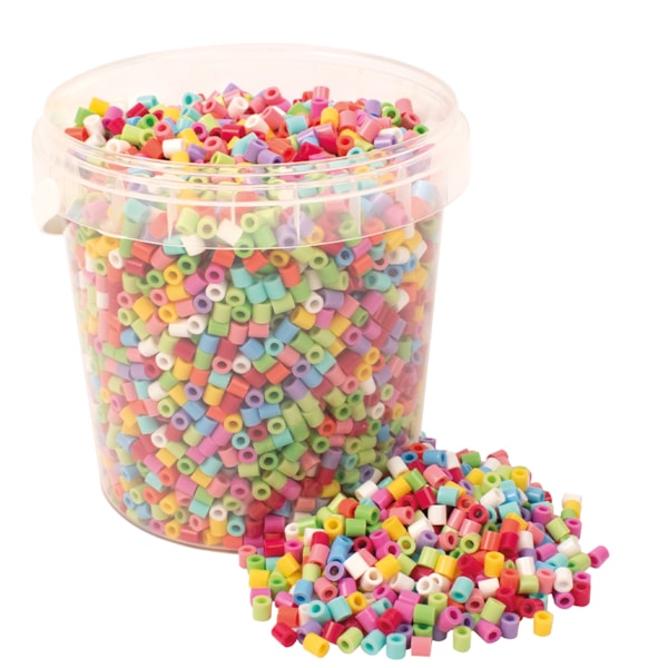 Rörpärlor i hink 5000 st Happy mix