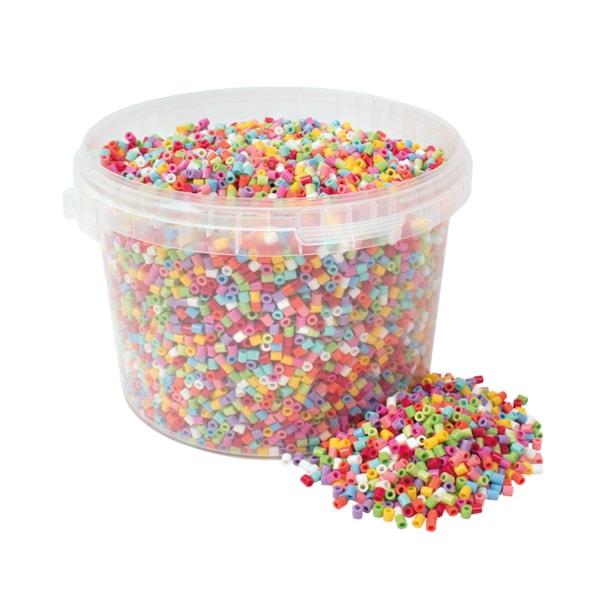 Rörpärlor i hink 20000 st Happy mix