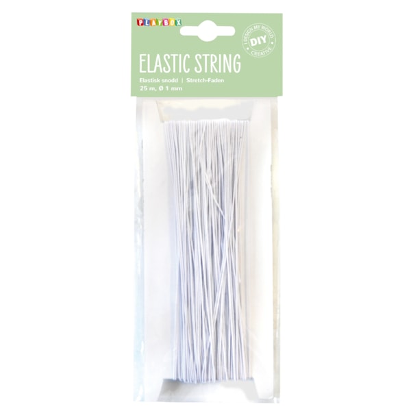 Elastisk snodd vit 25 m Ø 1 mm