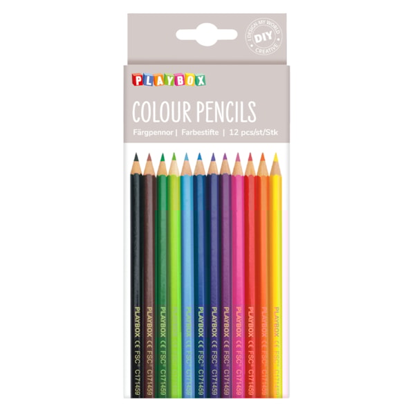 Färgpennor 12 st smala
