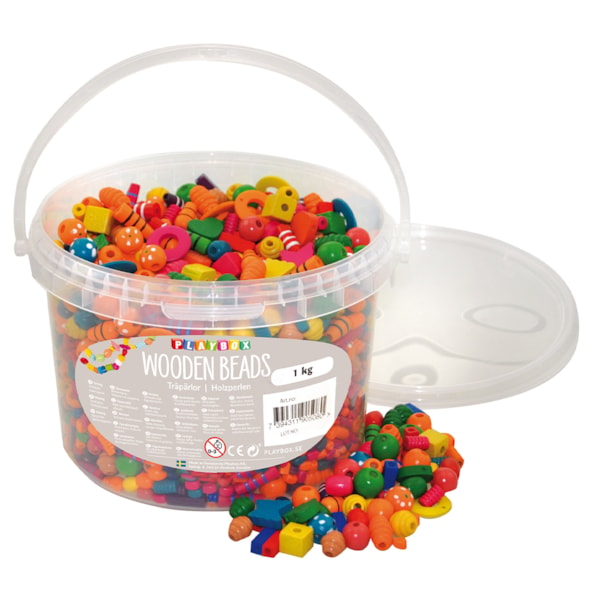 Träpärlor mix 1 kg
