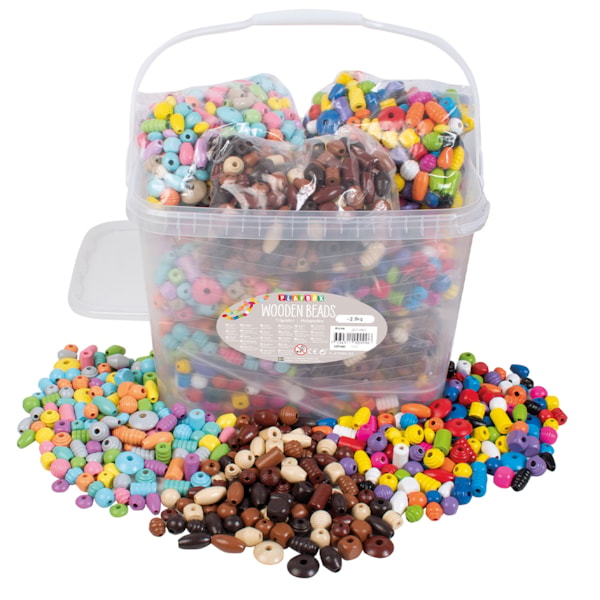 Träpärlor mix 2,5 kg