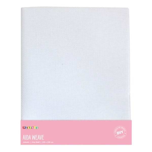 Aidaväv vit 120 x 100 cm