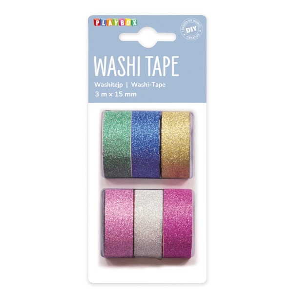 Washitape glitter 6-pack