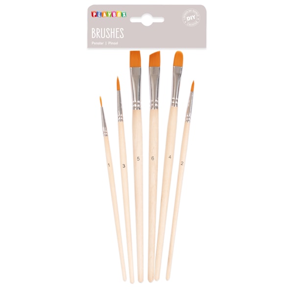 Penselset runda och flata 6 st