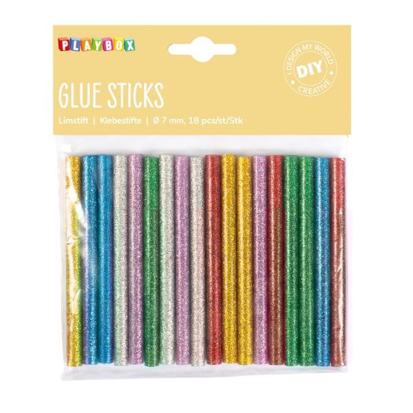 Limstift glitter Ø 7 mm 18 st.