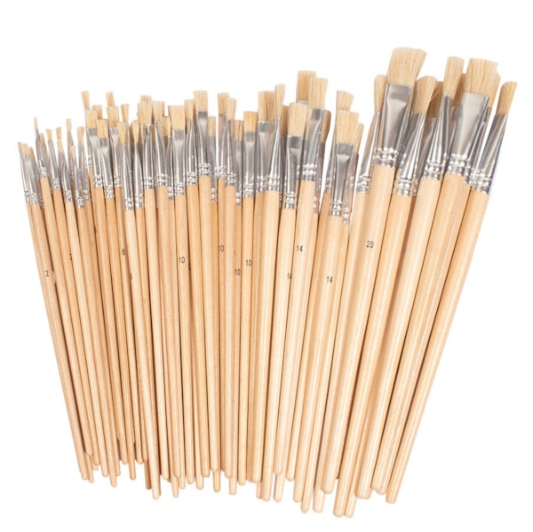 Brush set, bristle brushes, 60 pcs