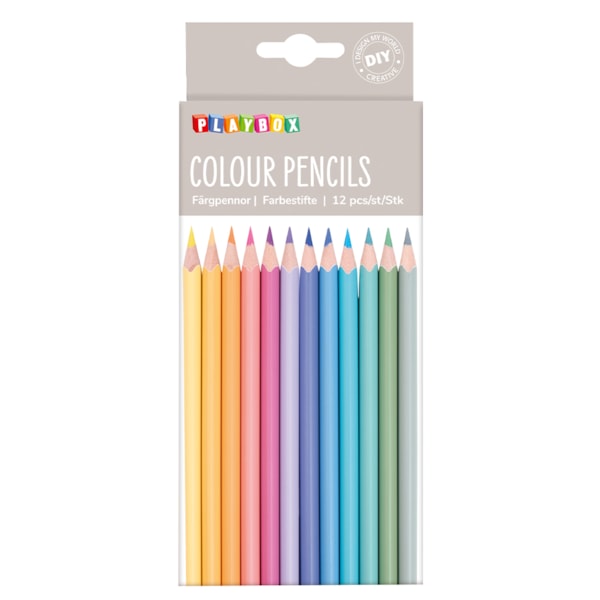 Pastellfärgpennor trekantiga 12 st