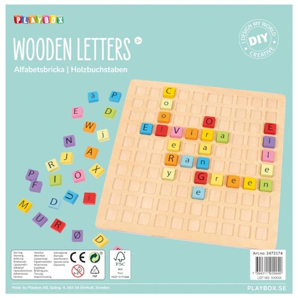 Alfabetsbricka 100 bokstäver