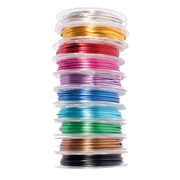 Aluminum wire, 10 colours, ø 1 mm, 3 m x 10