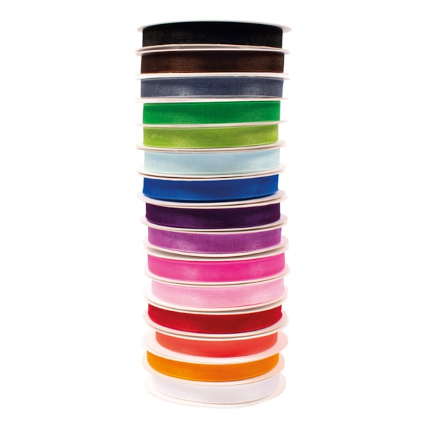 Organza ribbon 15 colours 10 mm x 25 m