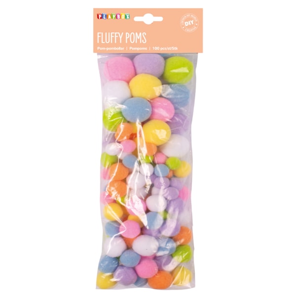 Pompom pastellfärger 100 st