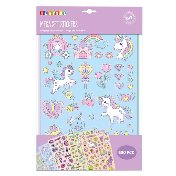 Megaset klistermärken Enhörning 500 st