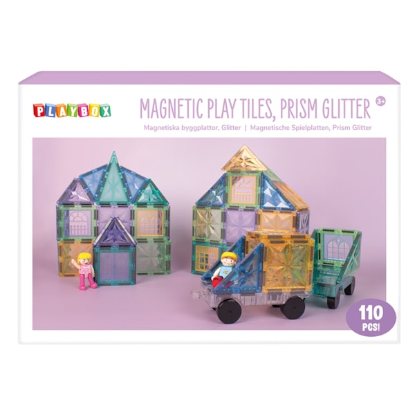 Magnetiska brickor, Glitter, 110 delar